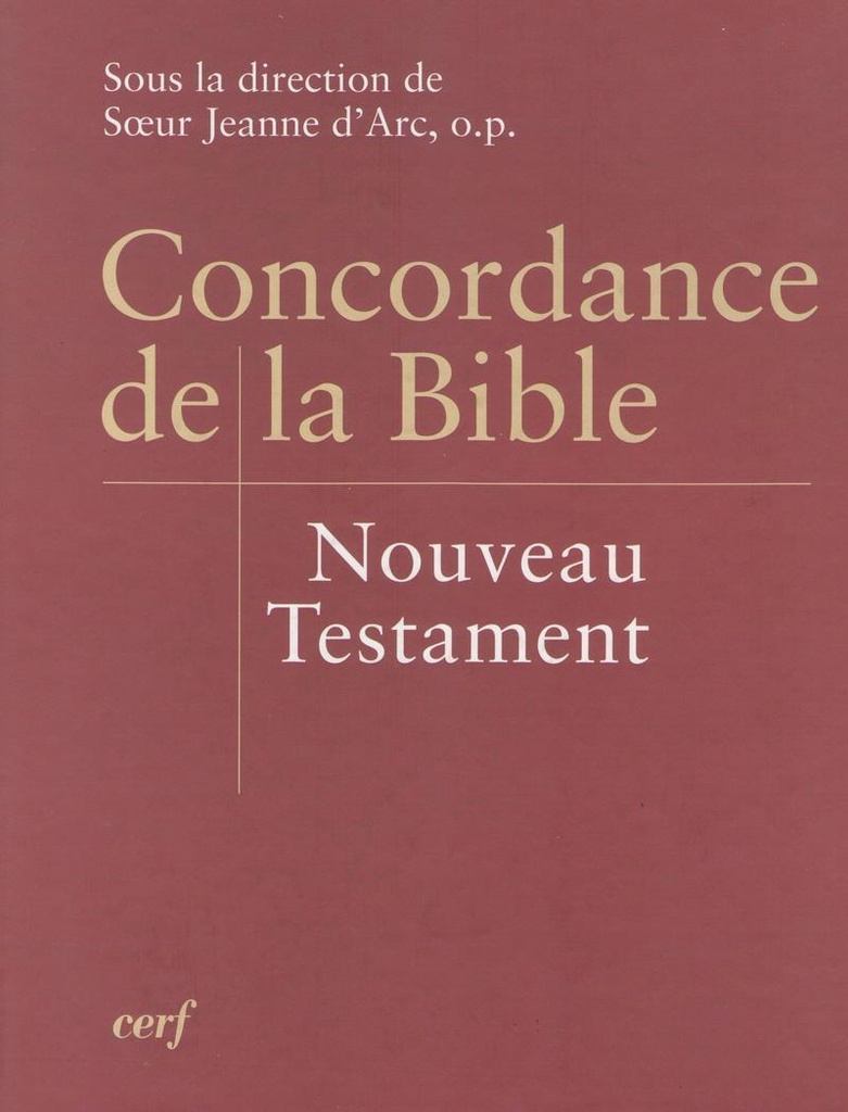 [9782204082327] Concordance de la Bible : nouveau Testament