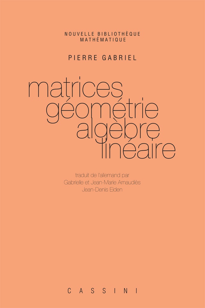 [9782842250188] Matrices, géométrie, algèbre linéaire