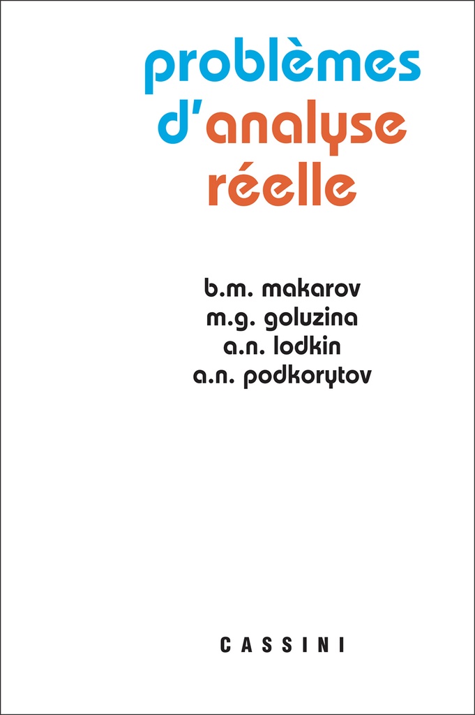[9782842251246] Problèmes d'analyse réelle